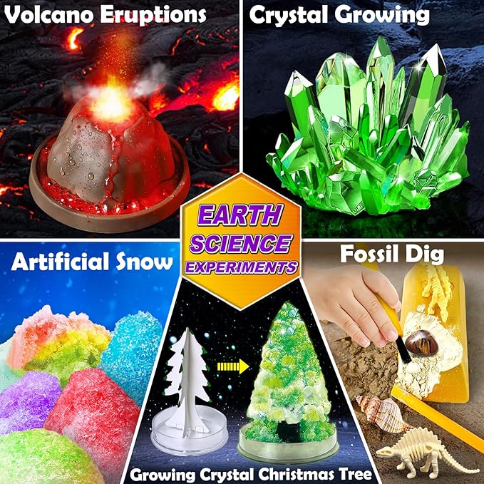 UNGLINGA 150 Experiments Science Kits for Kids, S.T.E.M Educational Project Toys for Boys Girls Birthday Gifts Ideas, Volcano, Chemistry Lab Tools Scientist Set