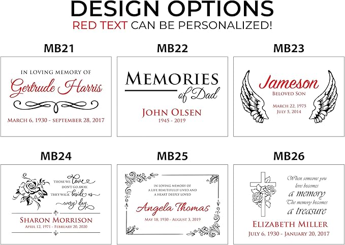 Personalized Memorial Keepsake Box - Custom Engraved Wooden Memory Box for Remembrance Sympathy Gift for Loss of Loved One Funeral Memory Storage Box for Ashes, Photos, Mementos - Customized Gifts