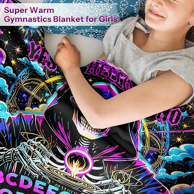 Halloween Skull Blanket Gift, Goth Horror Spooky Blanket Present for Women, Gothic Divination Gifts for Witch, Halloween Christmas Birthday Gifts, Soft Cozy Throw Blankets for Lounging， 50"x60"