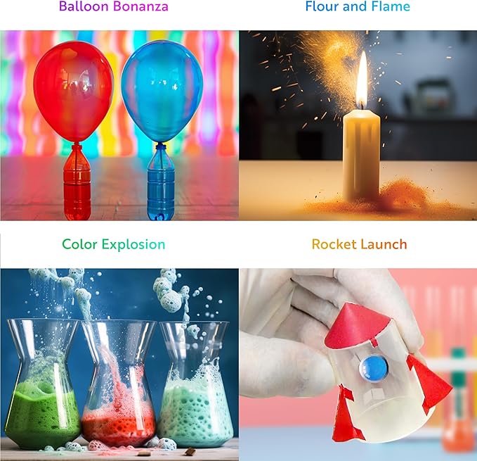 Playz Kaboom! 50+ Explosive Science Experiments Kit for Kids Age 8-12 with 25 Playz Lab Token Experiments - Chemistry Set STEM Learning & Educational Toys & Gifts for Boys, Girls, Teenagers & Kids