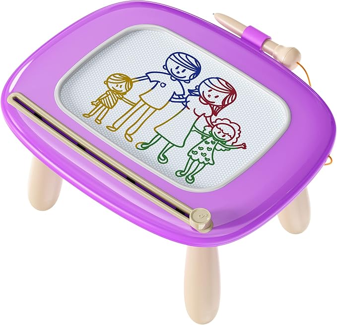Magnetic Drawing Board, Doodle Board for Toddler Toys Age 1-2, Magnetic Writing Board, Preschool Learning and Educational Sensory Toys for 1 2 3 Years Old Girl Boy Gift for Birthday, Christmas(Purple)