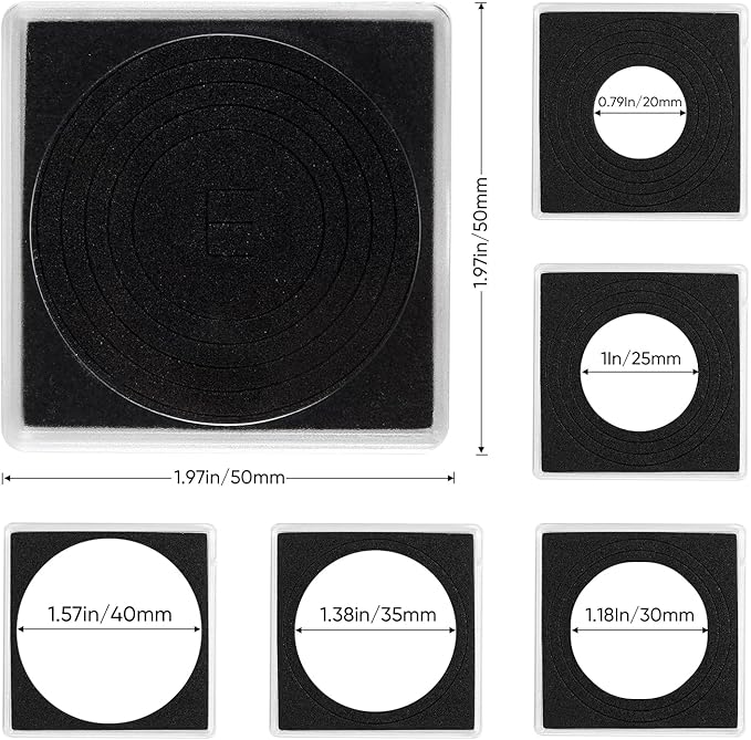 120 Pcs 20-40mm Acrylic Coin Collection Cases with Sponges, Adjustable Coin Holders, Silver Dollar Protection Cases for Collectors, Coin Collection Supplies(20/25/30/35/40mm)