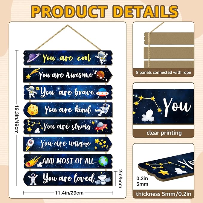 Room Decor for Boys Teens, Kids Room Decor, inspirational wall decor, Little Boy Bedroom Decorations,nursery wall decor (Interstellar)