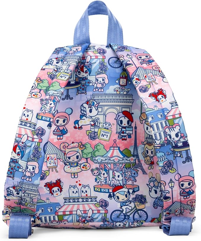 JuJuBe x tokidoki C'est la vie à Paris Everyday Mini Small Diaper Backpack, Essentials for Mom, Newborn & Baby, Women’s Purse, Baby Bottle Pockets, Adjustable Padded Straps, Machine Washable