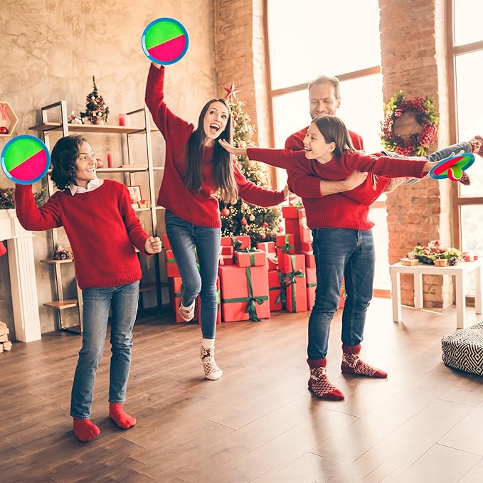 Toss and Catch Ball Set 6 Pack - Beach Toys Pool Toys Outdoor Games for Family Toddlers Kids Adults - Outside Yard Game - Classic Birthday Gift for 3 4 5 6 7 8 9 10 11 12+ Years Old Boys Girls