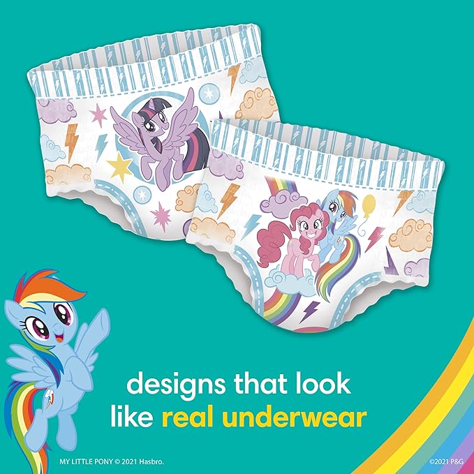 Pampers Training Pants - Easy Ups Girls & Boys - Size 2T-3T, 132 Count, My Little Pony Potty Underwear (Packaging May Vary)