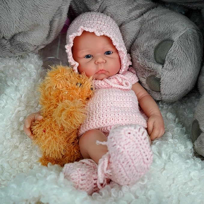 12" Micro Preemie Full Body Silicone Baby Doll Girl Carina Lifelike Reborn Doll Surprice Children Anti-Stress-A