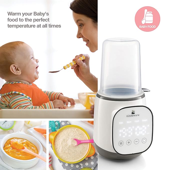 Baby Bottle Warmer for Breastmilk - 5-in-1 Feeding Bottle Warmers for all Bottles, Food Jars, and Breastmilk Bags - Smart Accurate Temperature Control, Automatic Shut-Off Milk Warmer for Baby