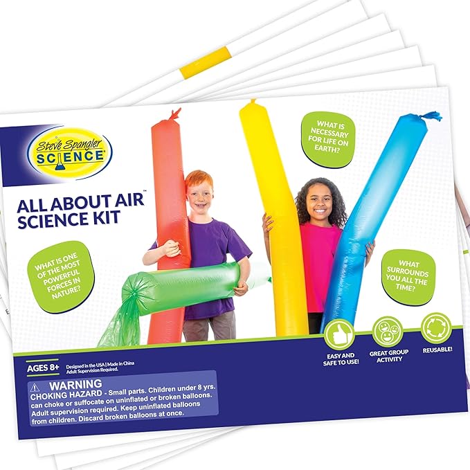 Steve Spangler All About Air Science Kit – Hands-On Science Kit for Kids with 7+ Activities, Great STEM Tools for Classroom and Home Learning