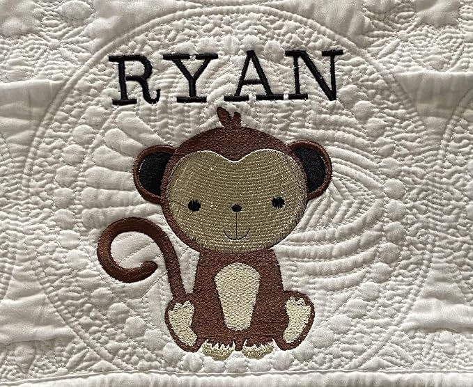 Personalized Baby Blanket Quilt | Monogrammed Blankets for Boys and Girls | Embroidered Baby Gifts | Rhino