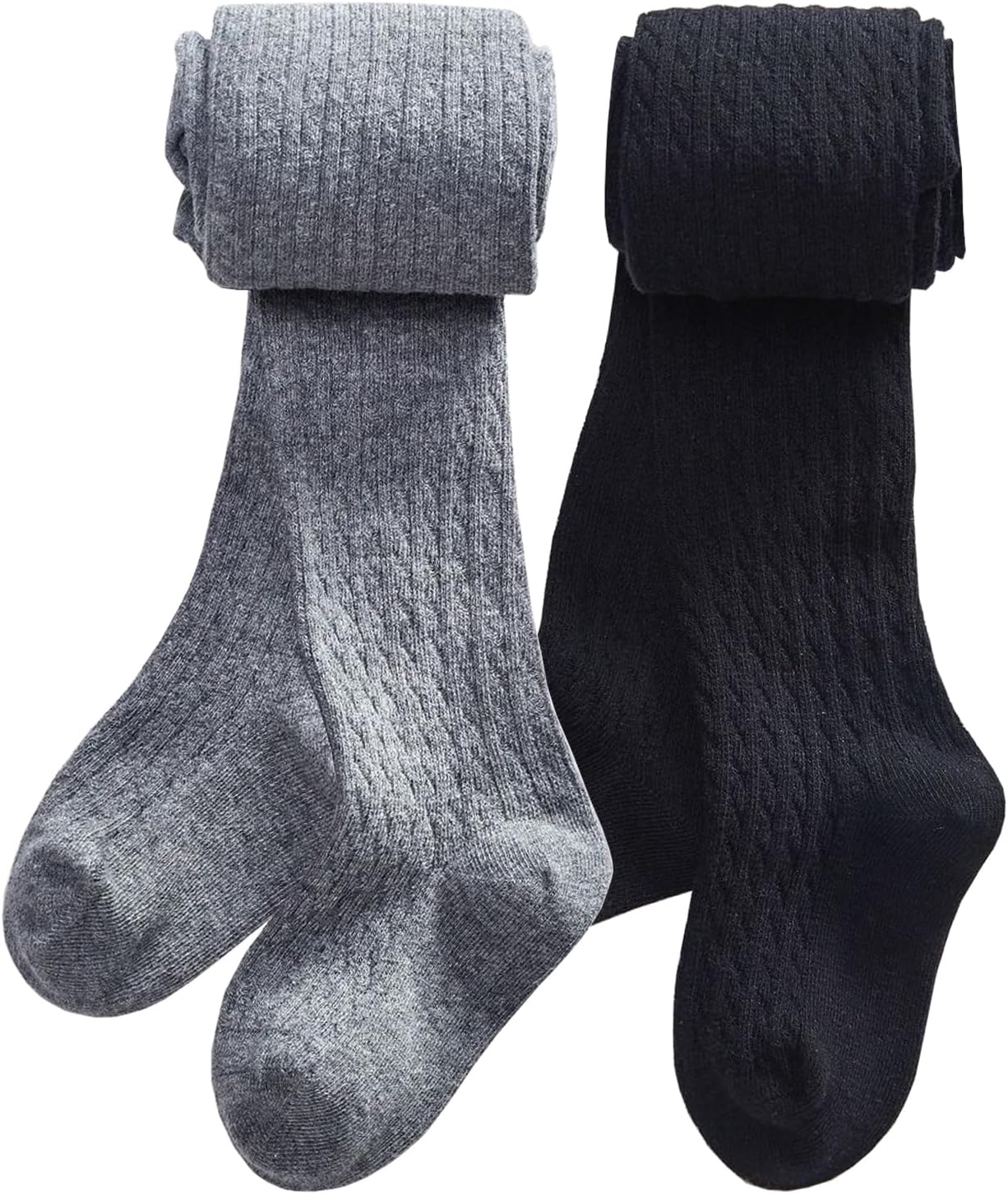 CHUNG Toddler Little Girls Cotton Tights Footed Thick Winter Cable Knit Legging Pantyhose Stocking