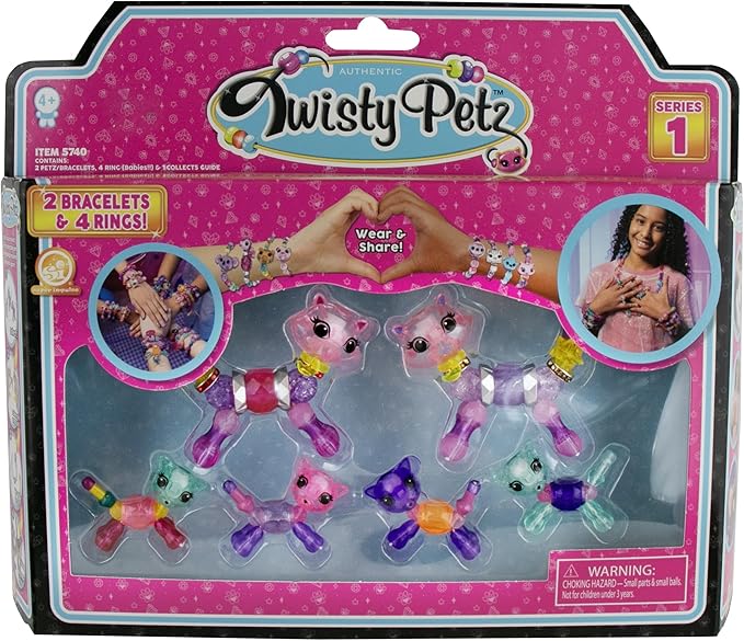 Twisty Petz Family Pack Kittys, Includes Two Bracelets and Four Rings. for Ages 6-12