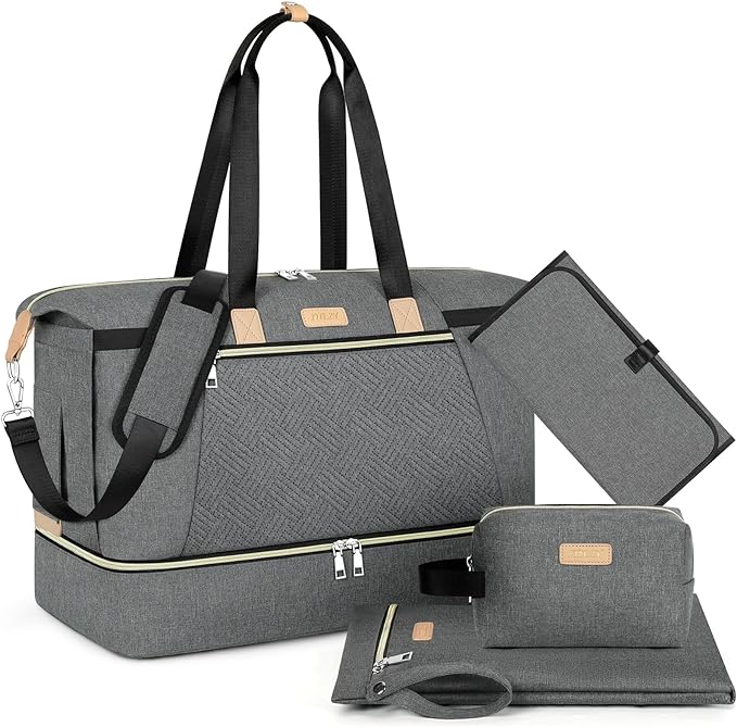 ITIEZY Diaper Bag Tote for Baby - Large Mommy Bag with Portable Changing Pad Pacifier Case, Hospital Bags Travel Baby Bag