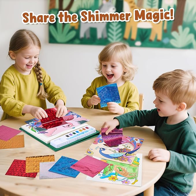 JoyCat Paint with Water Coloring Books, Art & Craft Activity, No Mess Art for Kids Ages 4-8, Craft Kits & Supplies, DIY Creative Activity, Presents for Girls & Boys (Animals)