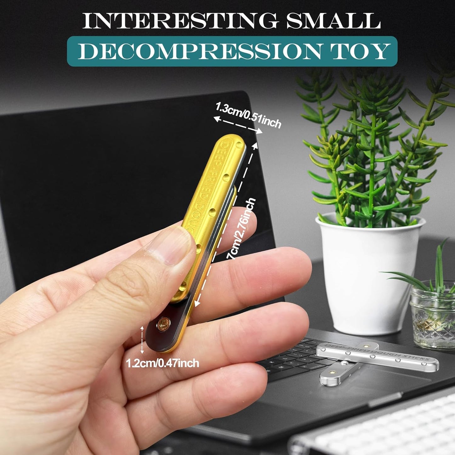 Metal Fidget Slider- EDC Slider Fidget Toys for Adults,Fidget Spinner Toys, Sensory Toys Anxiety Stress Relief Desk Toys Gifts for Boyfriend and Friends(Silver)