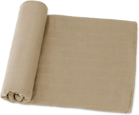 Comfy Cubs Muslin Swaddle Blankets Pack of 1 - 47 x 47 Inch Soft Cotton Baby Blanket Set, Large Multipurpose Wraps for Newborns - Self-Soothing Swaddles for Newborns - Cedar
