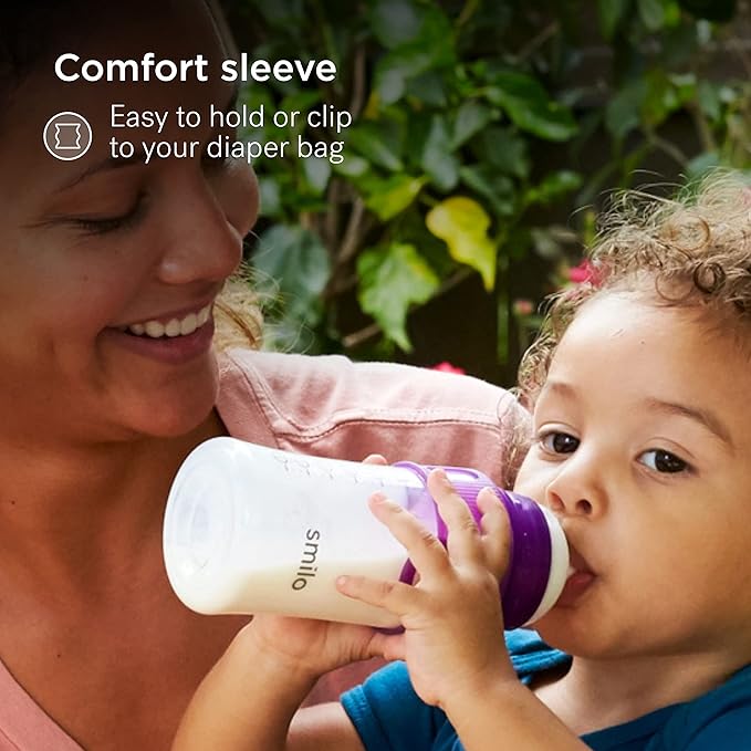 Smilo Baby Bottle Set with Stage 0 Slow Flow Anti Colic Nipple, 5 Oz / 150 ml Capacity, 3X Pack of Anti Colic Baby Bottles 0-3 Months - Glow in The Dark