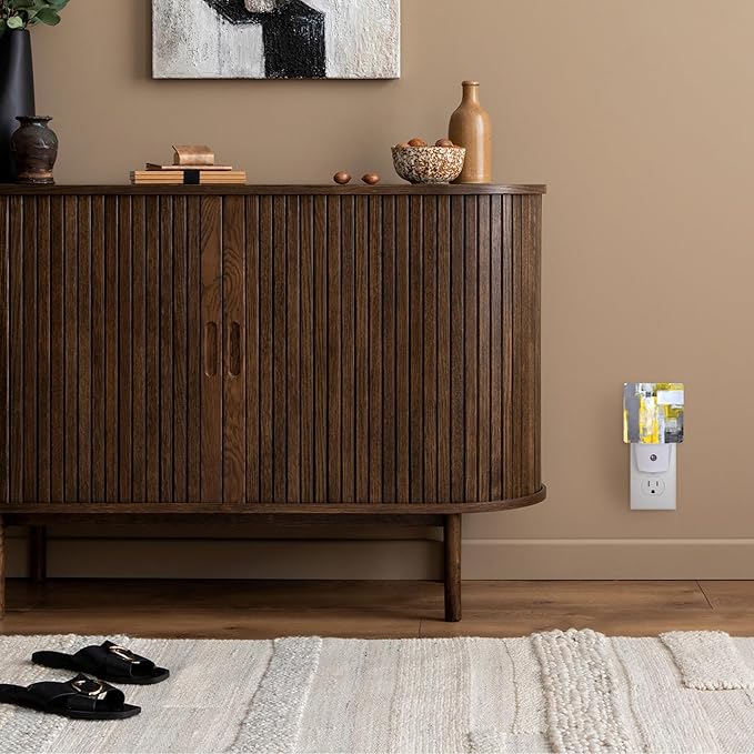 Night Light,Grey and Yellow Abstract Art Night Lights Plug into Wall for Boys Girls Bedroom Decorative Half Round Nightlight Led Lamp 0.5W Sleep Friendly