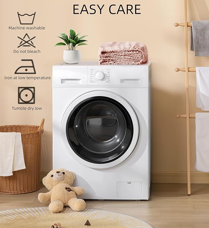 HBHLFZ Crib Sheets for Boys, Girls, 28x52 Inch Fitted Crib Sheet - 8 Inch Deep Pocketed Fixed Sheet - Soft and Comfortable Microfibre - Fits Standard cot and Toddler mattresses, Light Pink