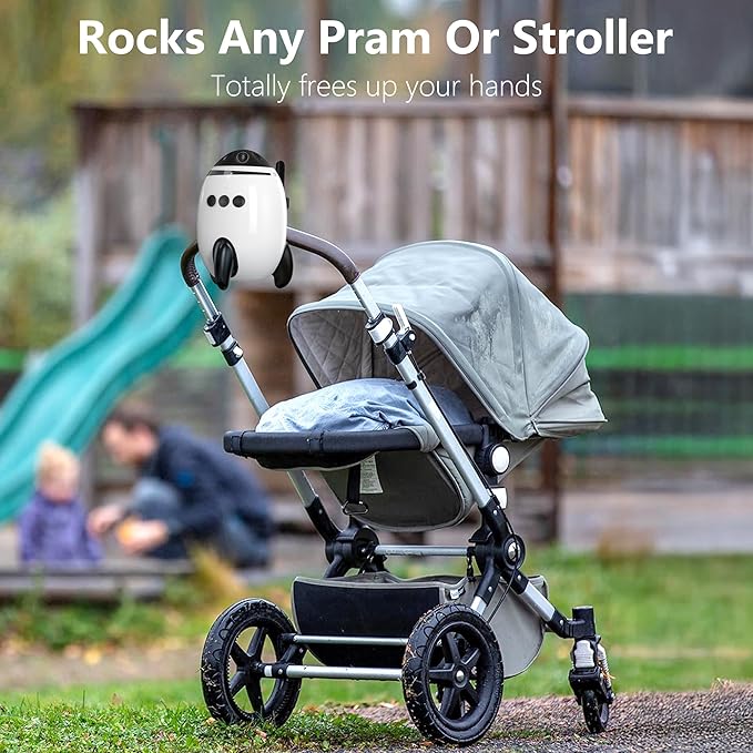 QNHMPW Baby Rocker, Baby Vibrating Soother Gently Rocks Any Stroller or Pram, White Noise Sound Machine Baby with 11 Sounds, Adjustable Speed, Baby Sleep Aid Newborn Essentials Must Haves Gifts