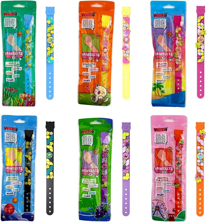 SIENON 6Pack Dots Bracelets Building Block, DIY Creative Craft Project Bracelet Making Kit for Kids Friendship Construction Toys for Boys Girls Birthday Christmas Party Favors