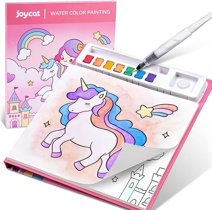 JoyCat Paint with Water Coloring Books for Toddlers, Watercolor Painting Sets for Kids Ages 3-5 4-8, Arts and Crafts Drawing Activities Toy Birthday Gift for Boys Girls (Magical Pony)