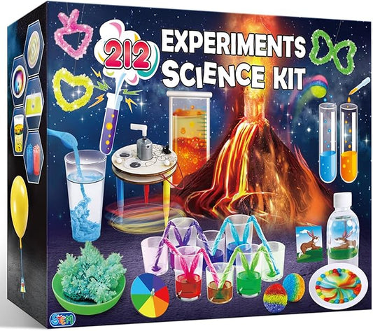 UNGLINGA Science Kit for Kids with 212 Easy Experiments, Earth Volcano, Chemistry Set, Magic S.T.E.M Projects Gifts Idea for Boys and Girls