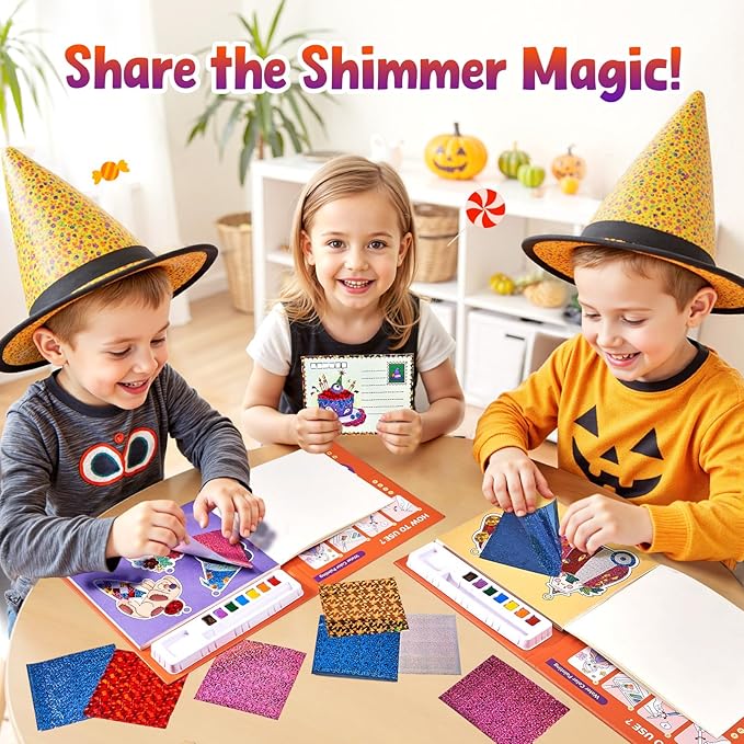 JoyCat Paint with Water Coloring Books, Art & Craft Activity, No Mess Art for Kids Ages 4-8, Craft Kits & Supplies, DIY Creative Activity, Presents for Girls & Boys (Halloween)