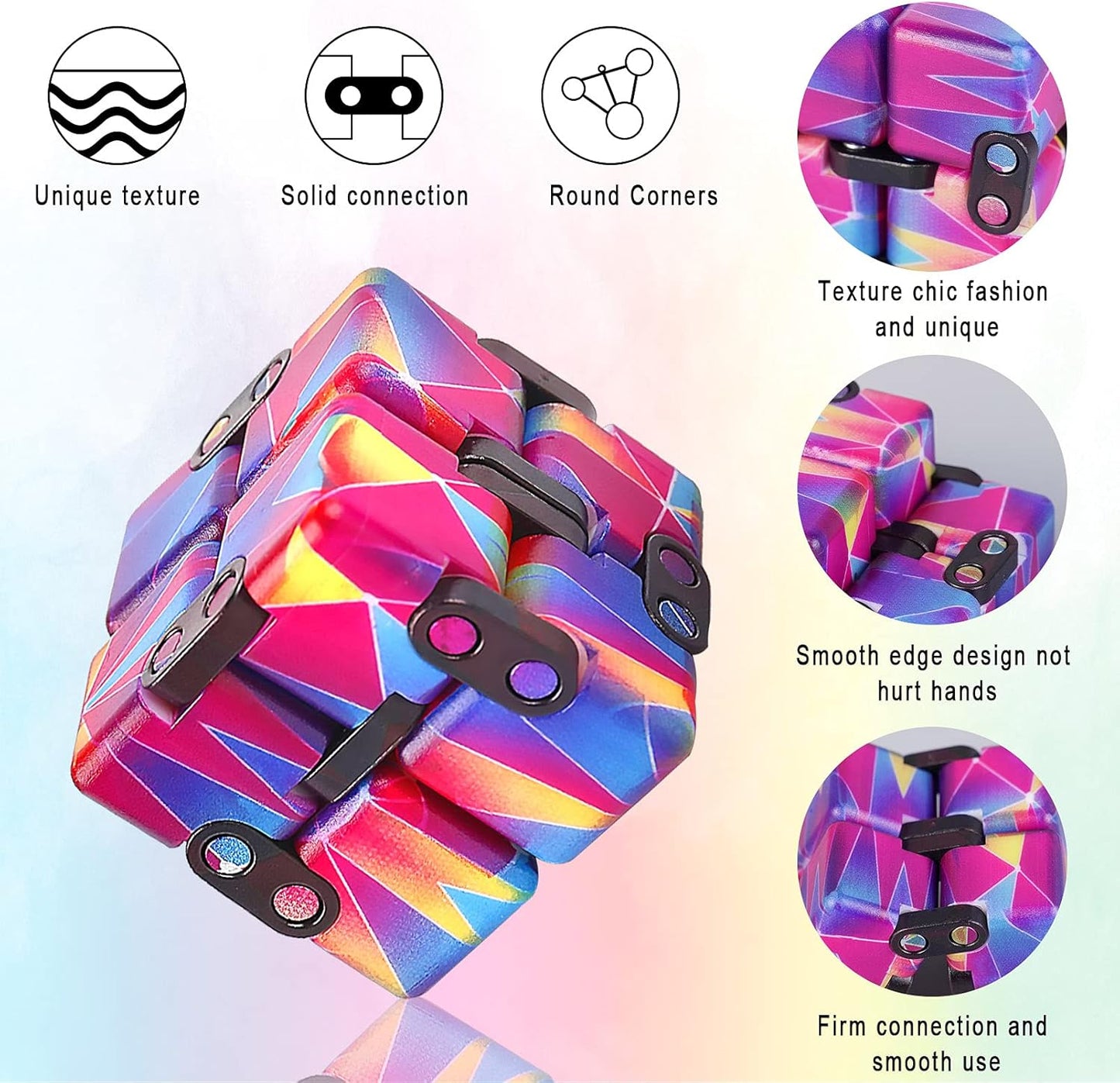 1 Packs Infinity Cube Toy Stress Relieving Fidgeting Game for Kids and Adults,Cute Mini Unique Gadget Anxiety Relief Kill Time Magic Puzzle Flip ADD, ADHD, Killing
