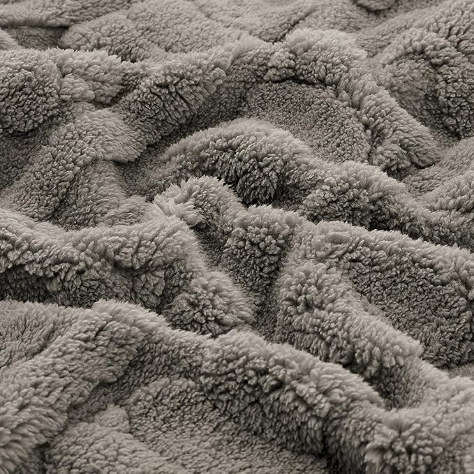 CREVENT 30"X40" Cozy Soft Warm Sherpa Baby Blanket for Girls Boys, Newborn Essentials for Infant, Baby Shower Receiving Gift - Tan Bear 75X100cm