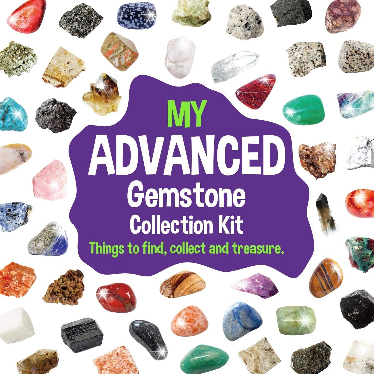 XXTOYS Rocks Collection 48 PCS Rock and Mineral Education Set Gemstones for Kids Geology Gem Kit with Tiger’s Eye Rose Quartz Red Jasper and More Identification Guide STEM Science Education