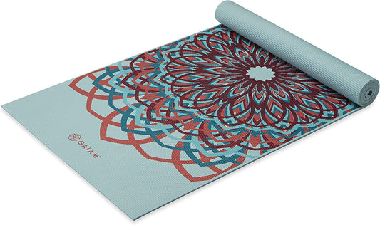 Gaiam Yoga Mat - Premium 6mm Print Extra Thick Non Slip Exercise & Fitness Mat for All Types of Yoga, Pilates & Floor Workouts (68"L x 24"W x 6mm Thick)