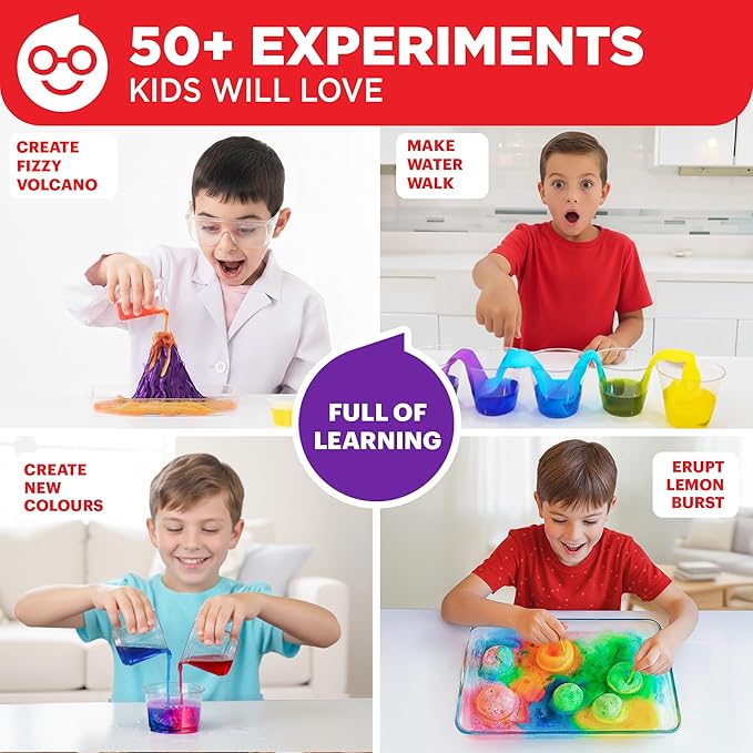 Doctor Jupiter My First Science Kit, Chemistry Set for Kids Ages 4-5-6-7-8 | Birthday Gift Ideas for 4+ Year Old Boys & Girls | Toy Stem Kit with 50+ Experiments | Learning & Educational Projects