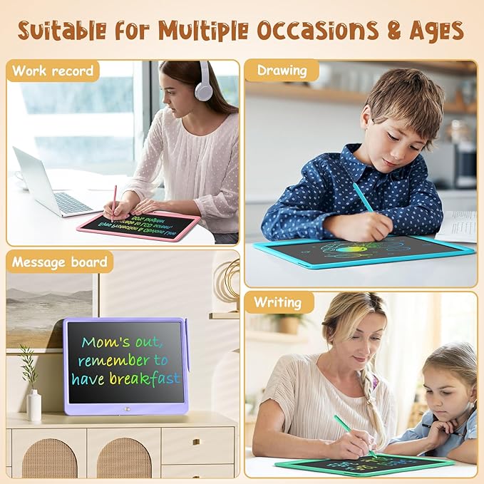 LCD Writing Tablet for Kids, Large Screen 15-Inch Drawing Writing Tablet Doodle Board, Toddler Educational Toys Girls Boys 3-12+ Year Old Birthday Gift Office Road Trip Essentials, Navy