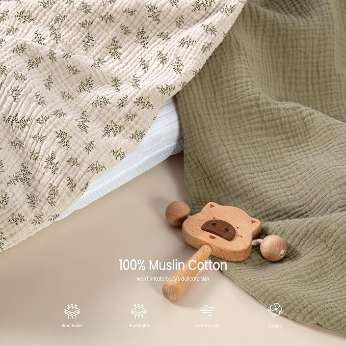 lulumoon Muslin Bassinet Sheets Baby: Cotton Bedside Sleeper Bassinet Sheets Fitted for MiClassic & Milliard Bassinet