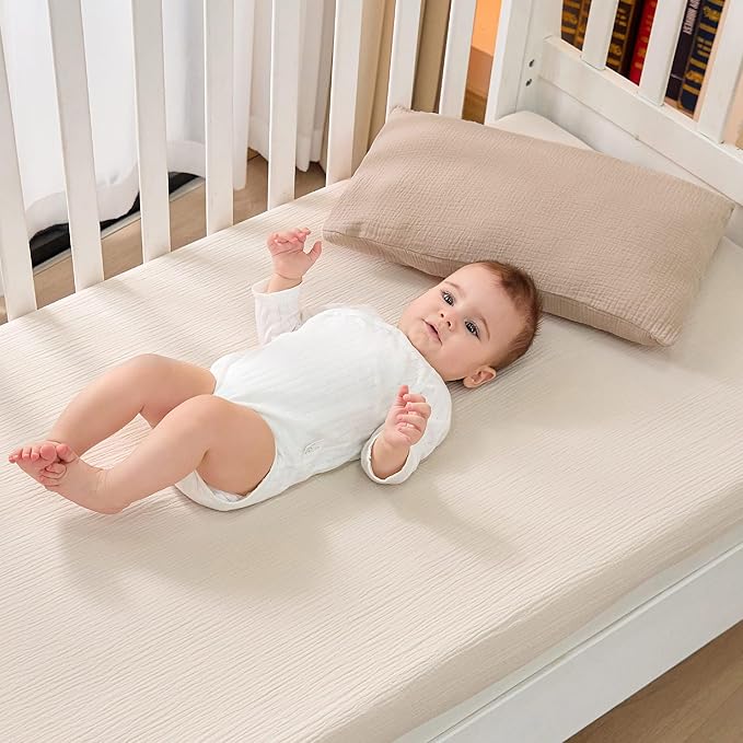 JELLYMONI 2 Pack Muslin Toddler Pillowcase for 13x18 Pillow, 100% Cotton Baby Pillow Case Cover for Bed, Toddler Cot and Travel, Soft & Breathable Baby Kids Envelope Pillowcase, No Pillow