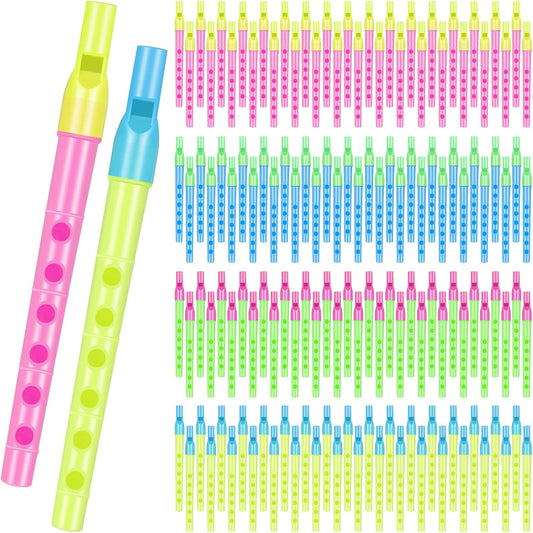 200 Pcs 6.3 Inches Soprano Recorder Bulk 6 Hole Plastic Recorders for Kids Mixed Color Plastic Flute Musical Instruments Toy for Kid Party Favors Beginners Gifts School Performance