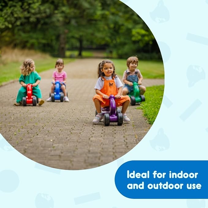 Careplay 2-in-1 Squirrel Push & Ride-on Toy, Indoor & Outdoor Use, Low Profile Seat, Recommended for Children up to 50lbs, Durable Construction, Made in The USA, Blue