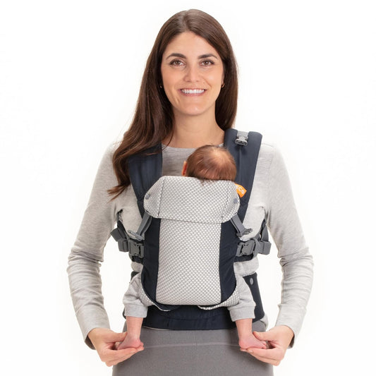 Beco Gemini Baby Carrier from Newborn to Toddler - Certified Ergonomic Newborn Baby Carrier for Infants and Children of 7-35 lbs - M Shape, Adjustable Seat, Breathable 3D Mesh (Cool Navy)