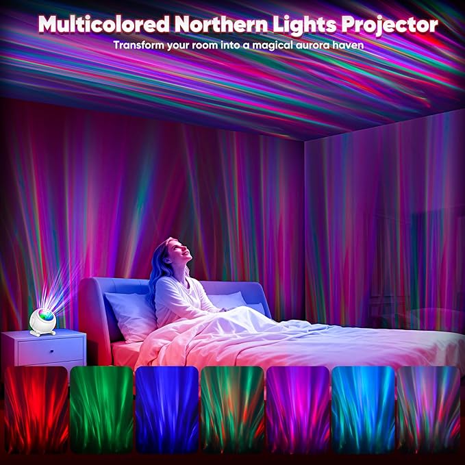 Northern Lights Projector, Aurora Projector with Timer and Remote, Night Light Projector for Kids Room, Room Decor, Christmas Gifts for Adults Teens