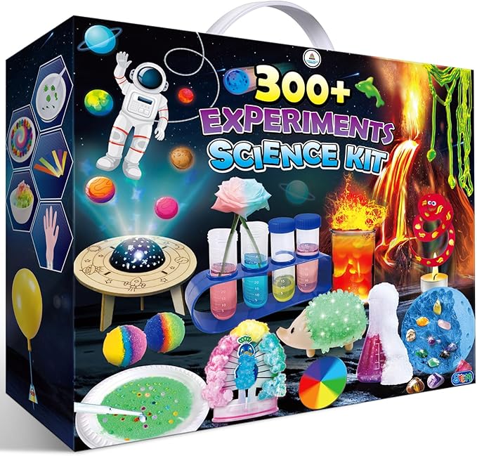 UNGLINGA 300+ Experiments Science Kit for Kids | S.T.E.M Educational Toys with Lab Manual | Volcano, Crystal Growing, Chemistry Set | Christams Birthday Gifts for Boys & Girls