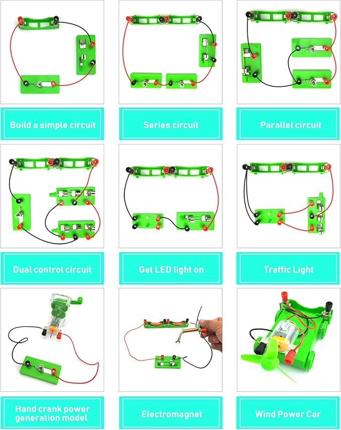 EUDAX Physics Science Lab Learning Circuit kit,Electricity Experiment Set,Building Circuits for Teacher Junior Senior High School Students (Upgrade kit)
