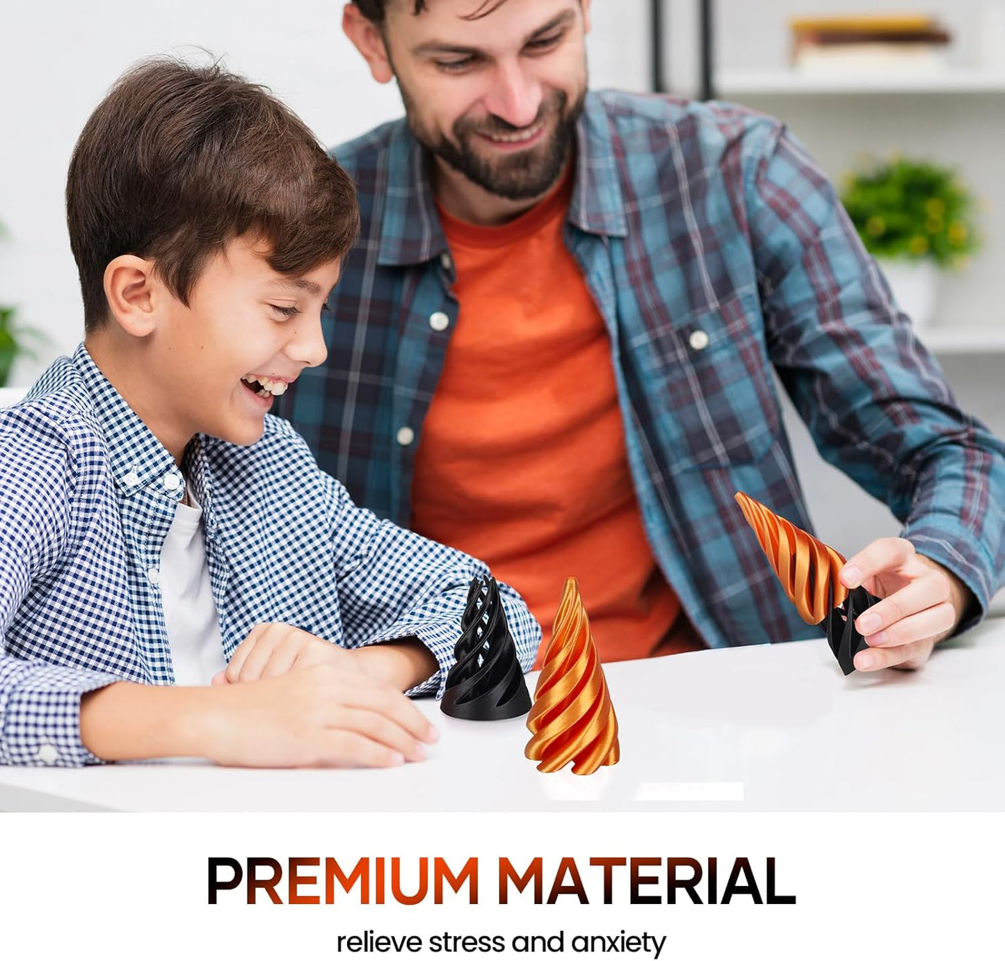 Impossible Cone, Spiral Decompression Toy, Spiral Cone Fidget Toys Impossible Pyramid Passthrough Sculpture, Mini Cones Pass Through Pyramid Fidget Toy for Stress and Anxiety Relaxing (2PCS)