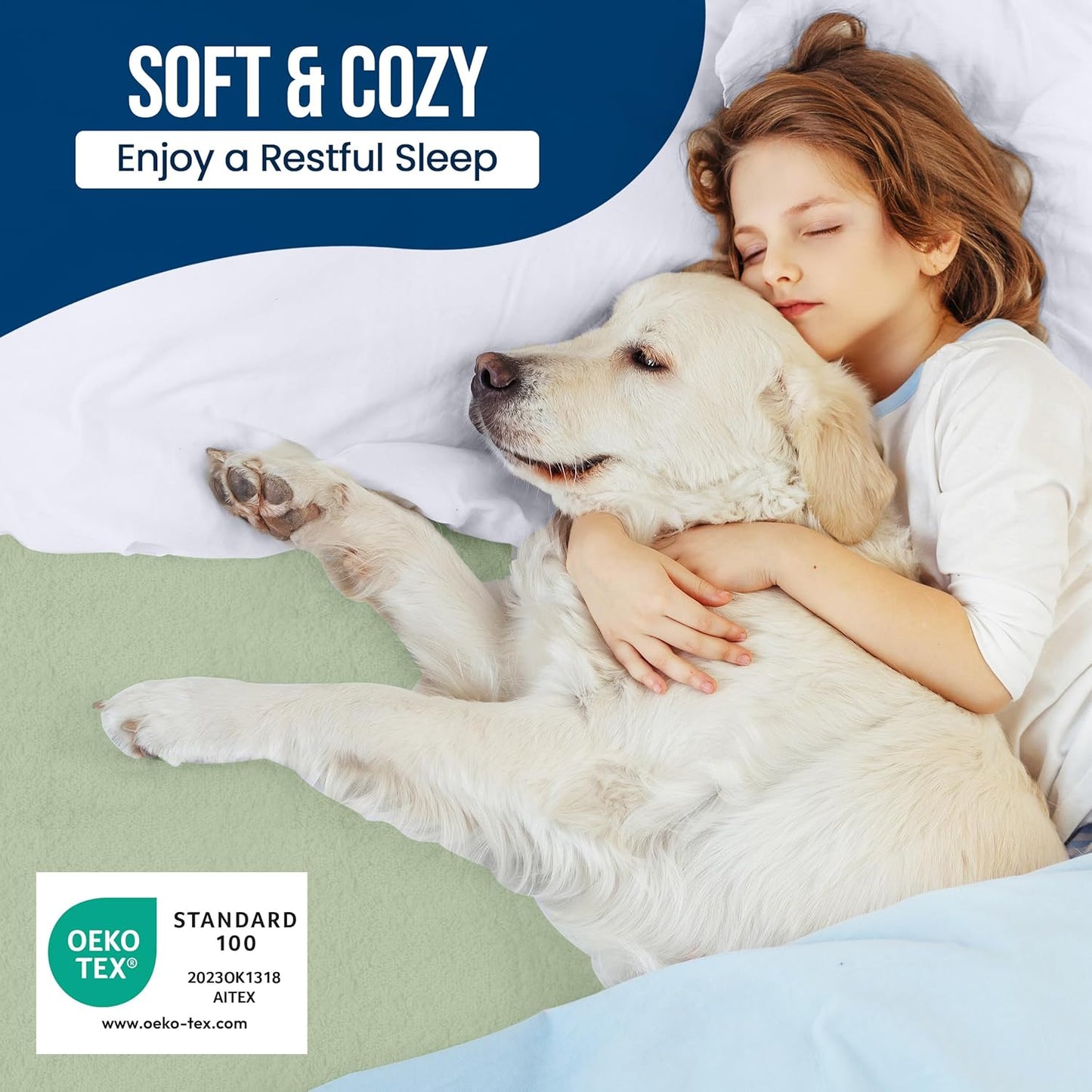 Utopia Bedding Waterproof Mattress Protector Queen Size, Premium Terry Mattress Cover 200 GSM, Breathable, Fitted Style with Stretchable Pockets (Sage)