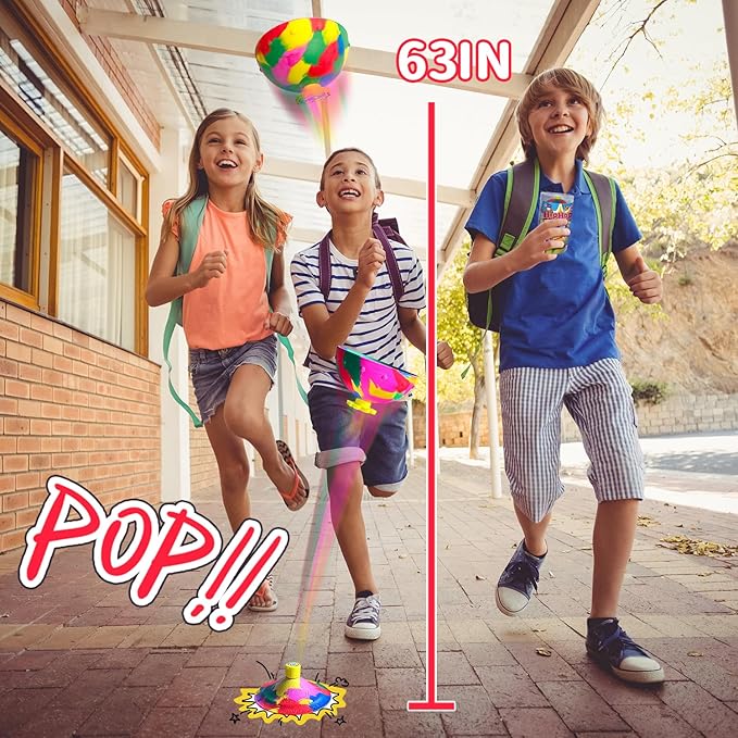 Jumping Bounce Ball for Kid,Ball That flattens and pops up Toy Suitable Doggy disc Magic Flying Saucer Bounce Popper Toy（4 Piece）