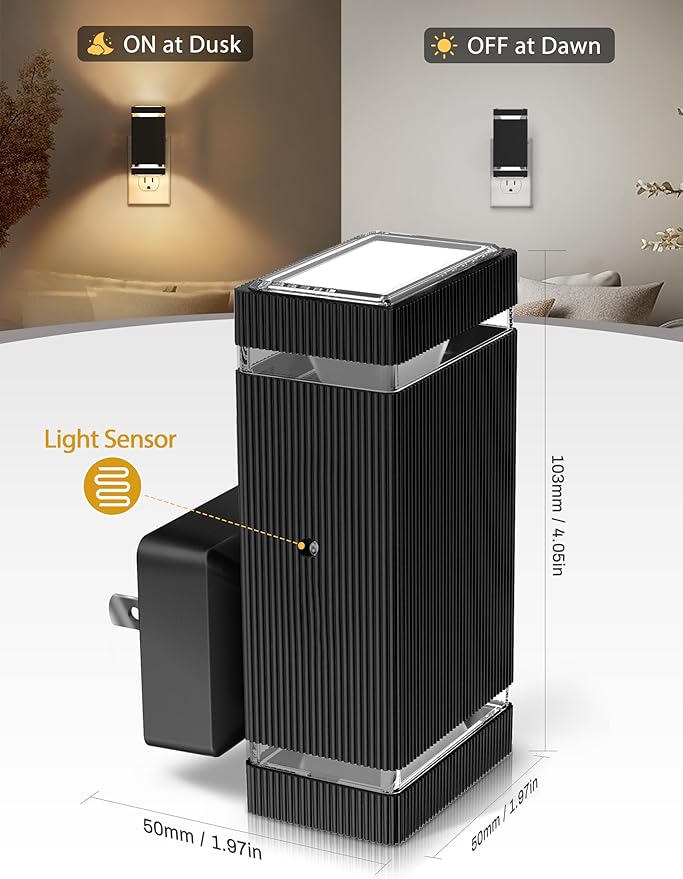 DORESshop Led Night Lights Plug into Wall [2 Pack], 1W 3000K Dimmable Night Light from 0LM to 100LM for Bathroom Hallway Bedroom Kids Room Stairway