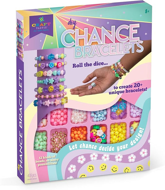 Craft-tastic - DIY Chance Bracelets - Friendship Jewelry Bracelet Making Craft Kit with a Spinner and Dice - for Girls and Kids Ages 8, 9, 10, 11 and Up