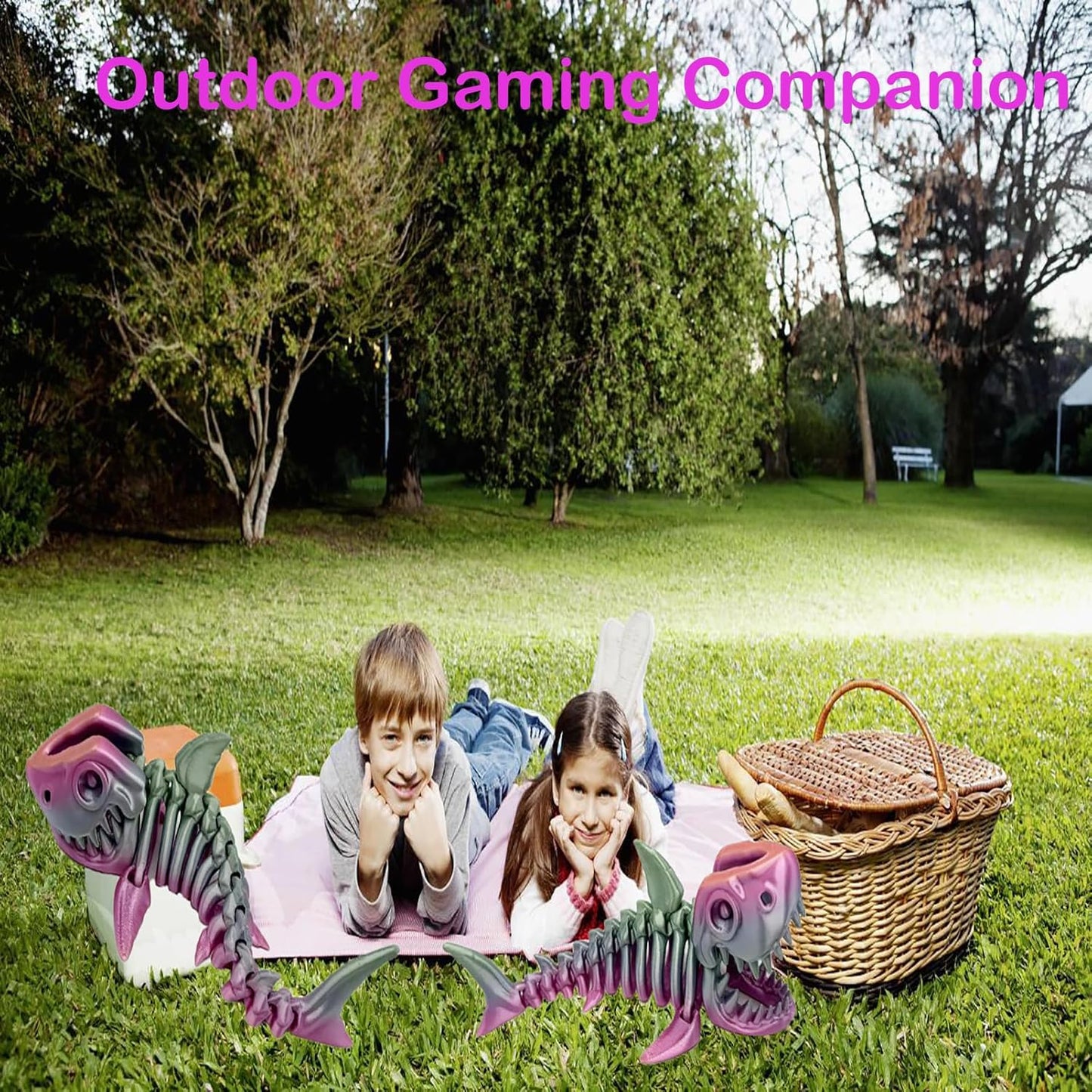 3D Printed Shark Full Body Joint Movable Design Toy, Cute and Interesting Shark Design Decoration, Movable Bite/Decompression Toy (Rainbow Color Random)