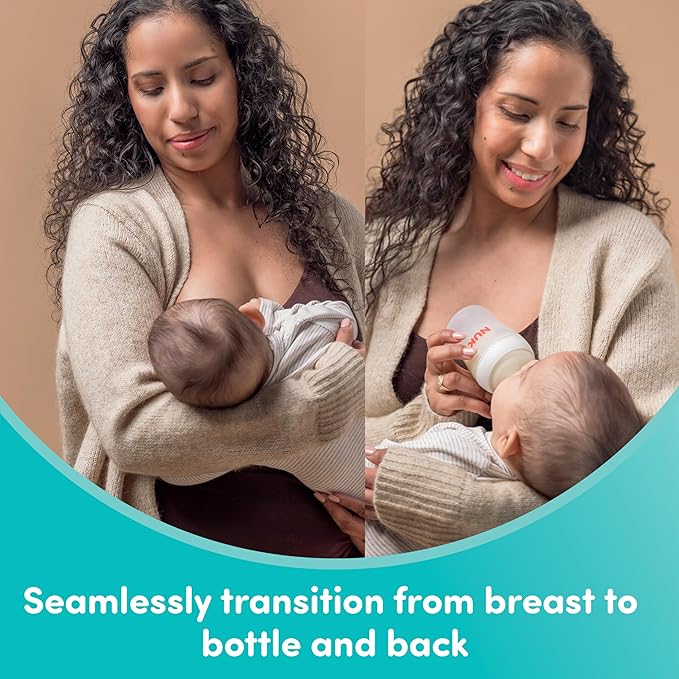 NUK Perfect Match Slow Flow 2-in-1 Natural and Anti-Colic Bottle, 5oz., 4 Pack, BPA Free