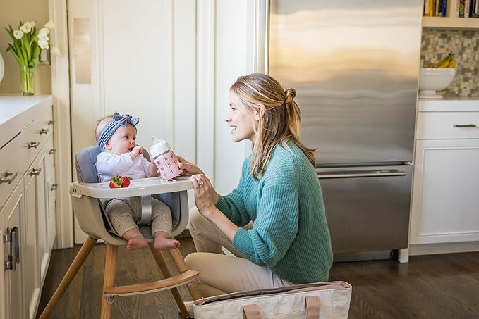 Lifefactory 8-Ounce Stainless-Steel Vacuum-Insulated Wide-Neck Baby Bottle with Flat Cap, Mint (LS2231WMI4)